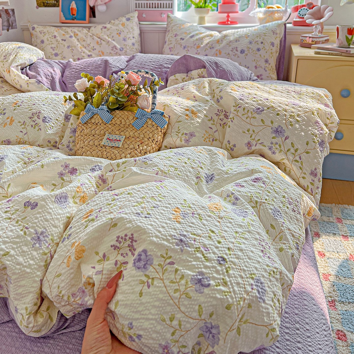 91家纺网 家纺一手货源 找家纺 欧妮家纺 2026新款泡芙棉印花四件套-跑量款 泡芙-浪漫日记