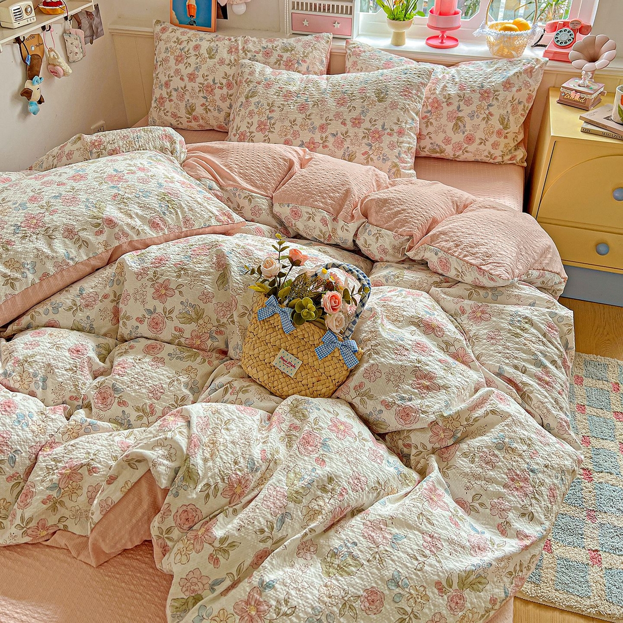 91家纺网 家纺一手货源 找家纺 （总）欧妮家纺 2026新款泡芙棉印花四件套-跑量款