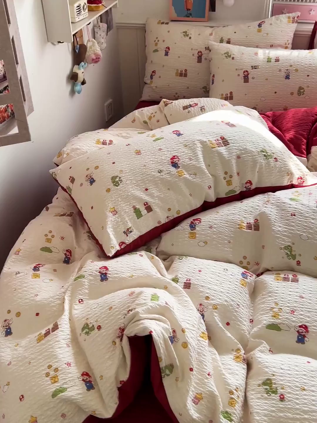 91家纺网 家纺一手货源 找家纺 欧妮家纺 2026新款泡芙棉印花四件套-跑量款 泡芙-超级玛丽