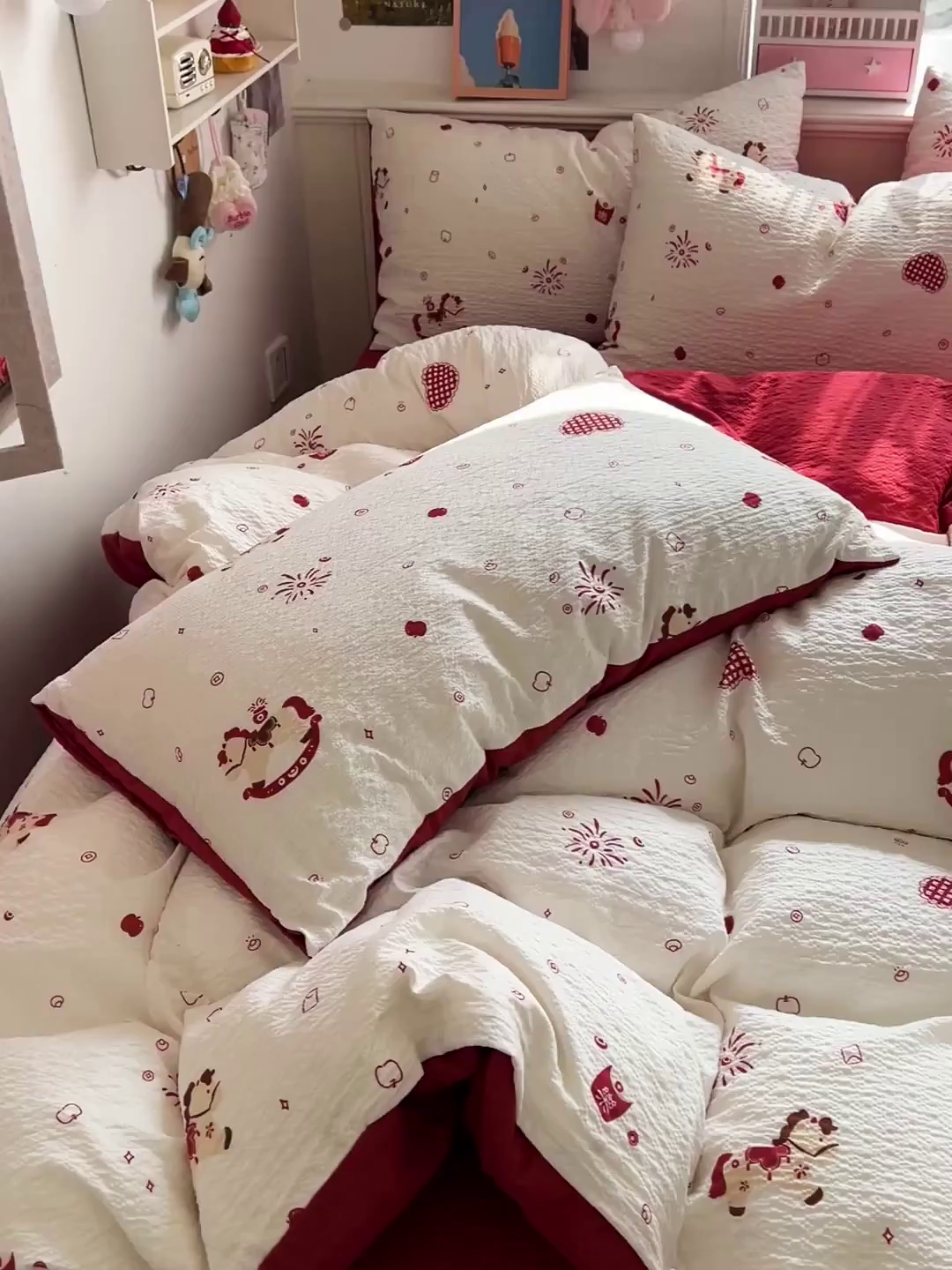91家纺网 家纺一手货源 找家纺 欧妮家纺 2026新款泡芙棉印花四件套-跑量款 泡芙-鸿运小马