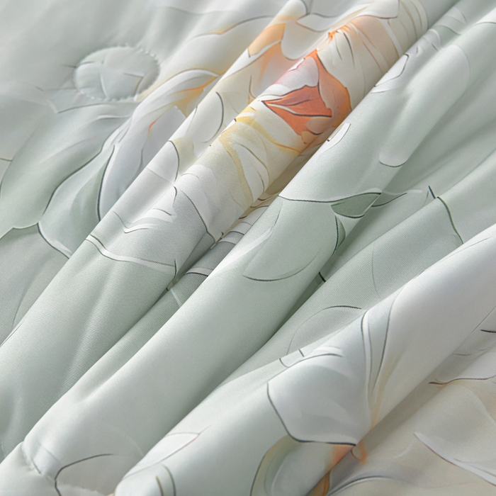 91家纺网 家纺一手货源 找家纺 畅畅家纺 2026春夏新款凉感丝乳胶床裙凉席三件套印花凉席席子-足球花 足球花-繁花-绿