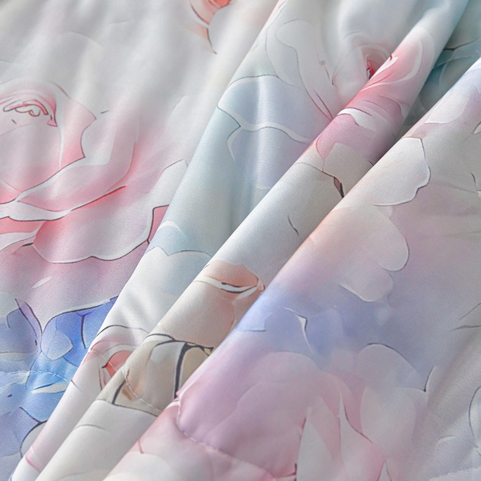 91家纺网 家纺一手货源 找家纺 畅畅家纺 2026春夏新款凉感丝乳胶床裙凉席三件套印花凉席席子-足球花 足球花-繁花-粉