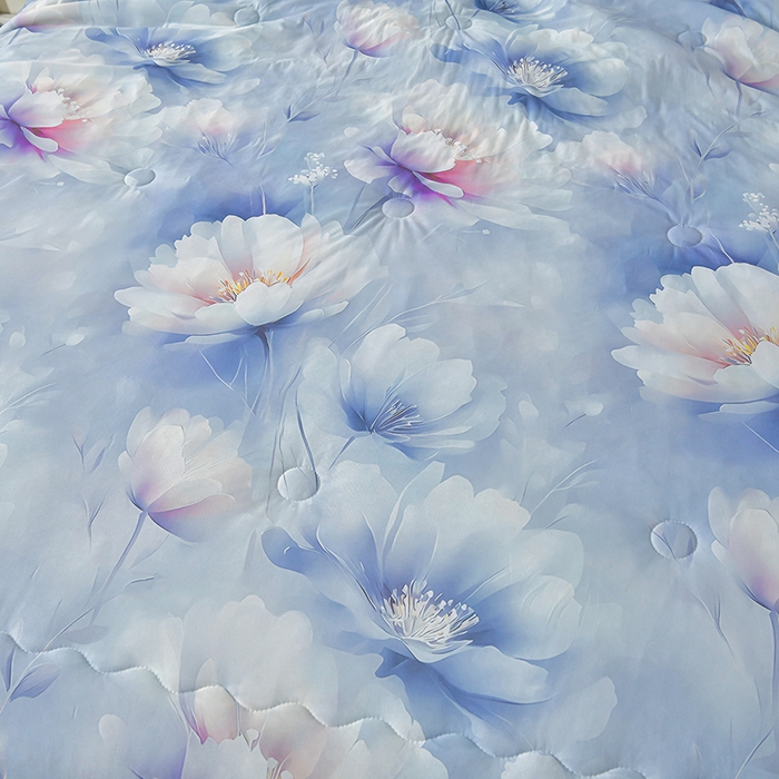 91家纺网 家纺一手货源 找家纺 畅畅家纺 2026春夏新款凉感丝乳胶床裙凉席三件套印花凉席席子-足球花 足球花-繁花-蓝