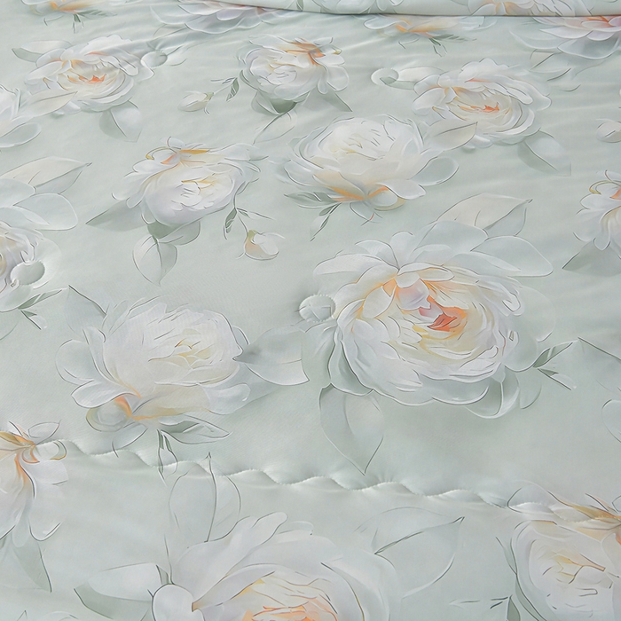 91家纺网 家纺一手货源 找家纺 畅畅家纺 2026春夏新款凉感丝乳胶床裙凉席三件套印花凉席席子-足球花 足球花-繁花-绿