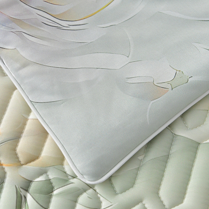 91家纺网 家纺一手货源 找家纺 畅畅家纺 2026春夏新款凉感丝乳胶床裙凉席三件套印花凉席席子-足球花 足球花-繁花-绿