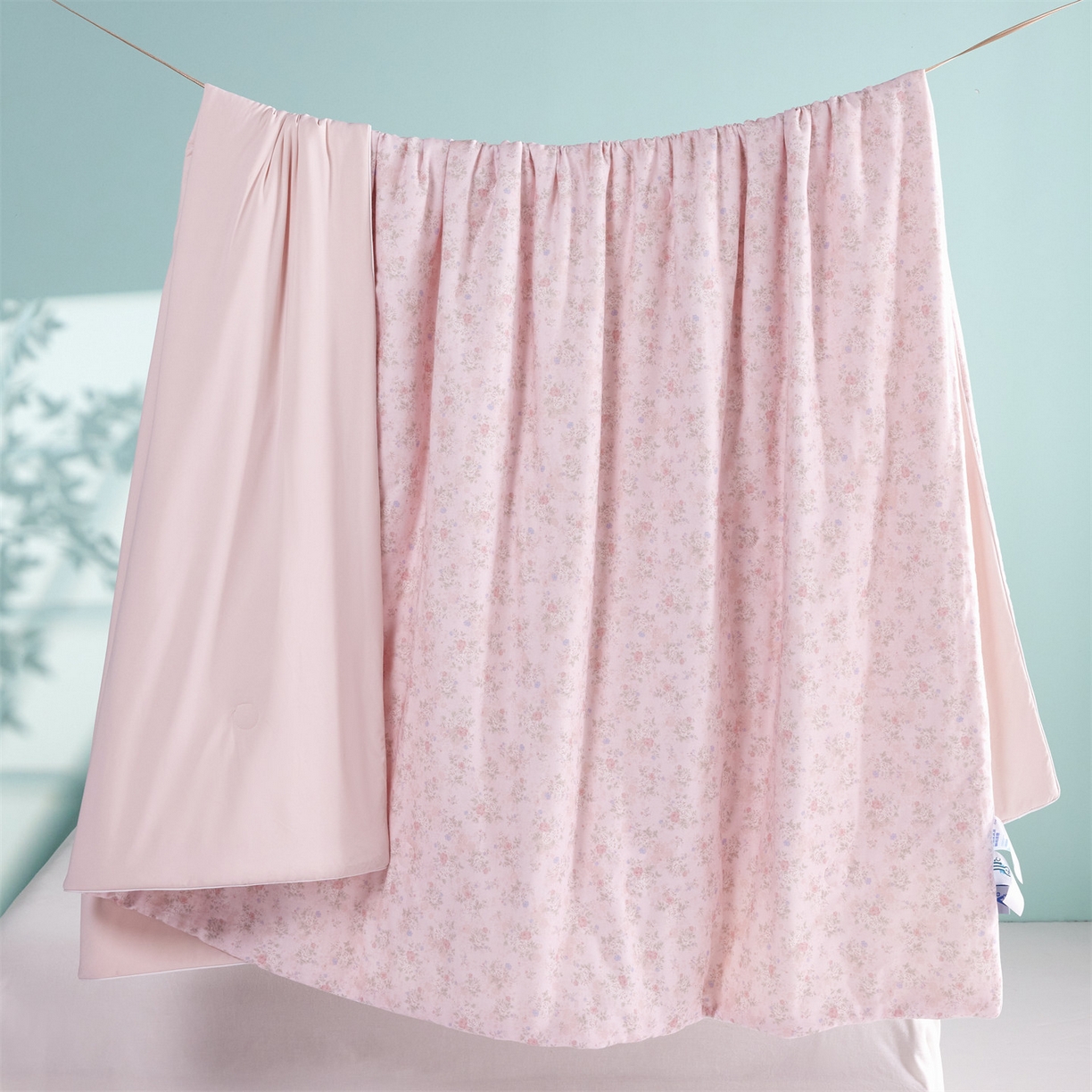 91家纺网 家纺一手货源 找家纺 瑞米家居 2026新款A类冰纱双感被夏被夏凉被空调被 杜若-粉