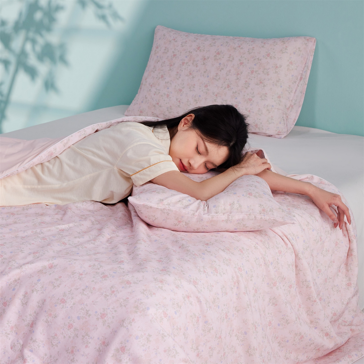 91家纺网 家纺一手货源 找家纺 瑞米家居 2026新款A类冰纱双感被夏被夏凉被空调被 杜若-粉