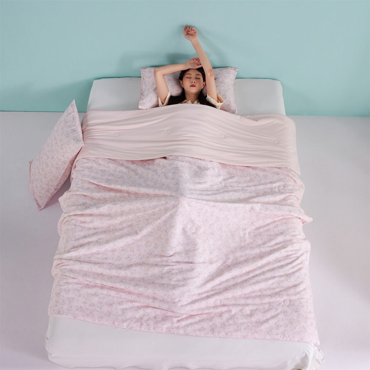 91家纺网 家纺一手货源 找家纺 瑞米家居 2026新款A类冰纱双感被夏被夏凉被空调被 杜若-粉