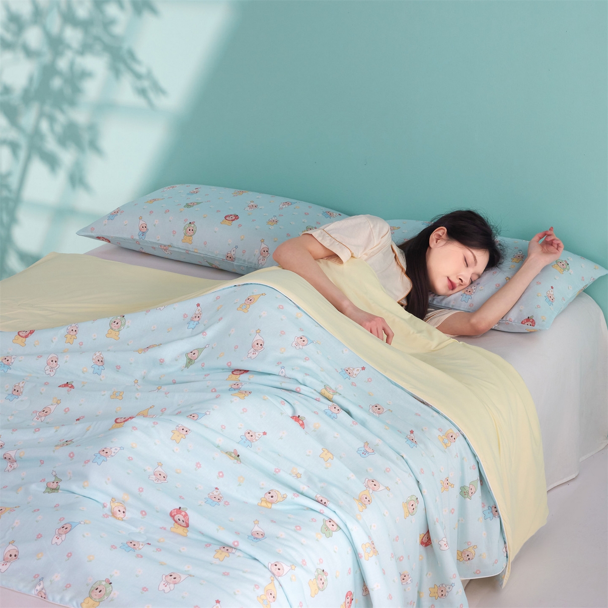 瑞米家居 2026新款A类冰纱双感被夏被夏凉被空调被 花园萌宠-蓝