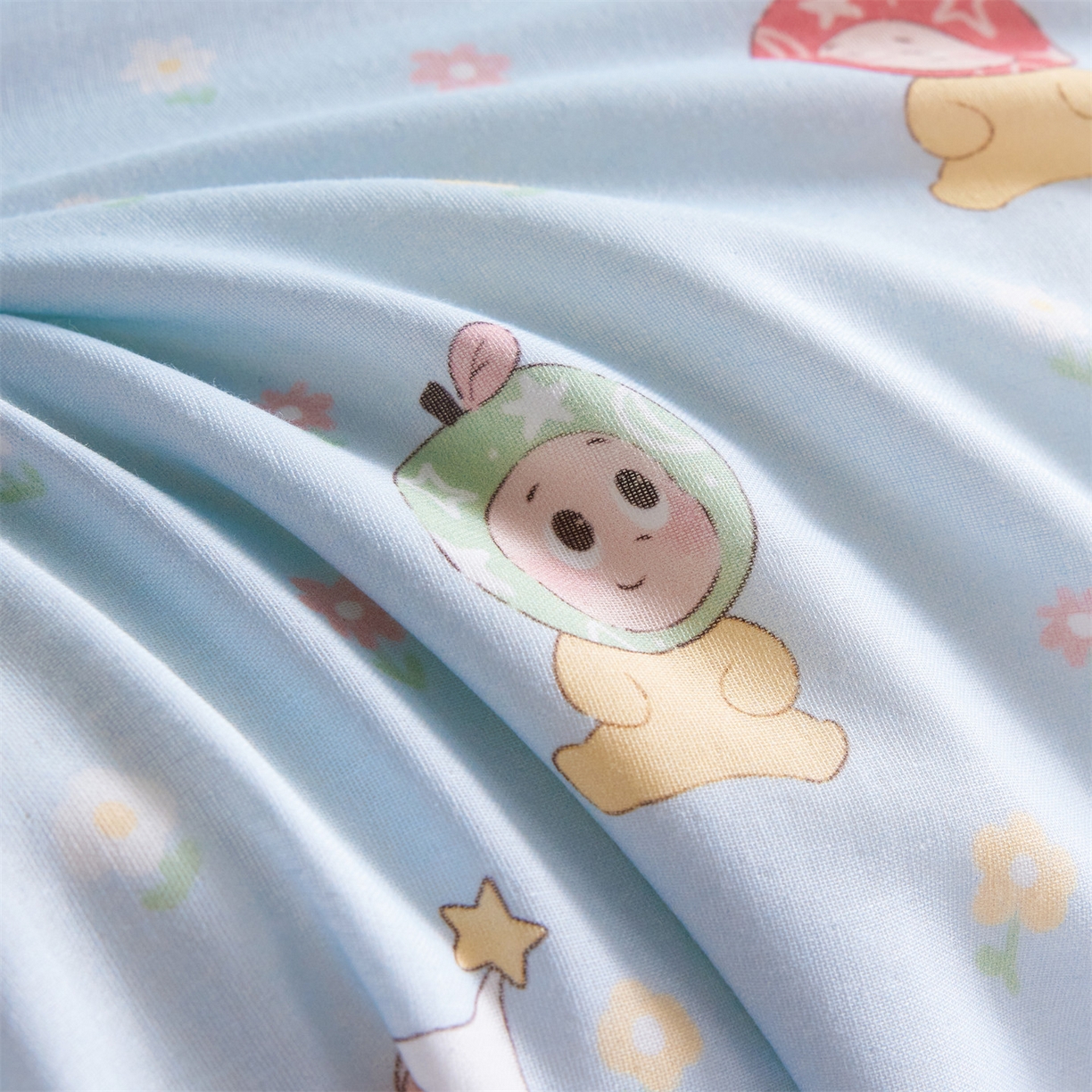 91家纺网 家纺一手货源 找家纺 瑞米家居 2026新款A类冰纱双感被夏被夏凉被空调被 花园萌宠-蓝