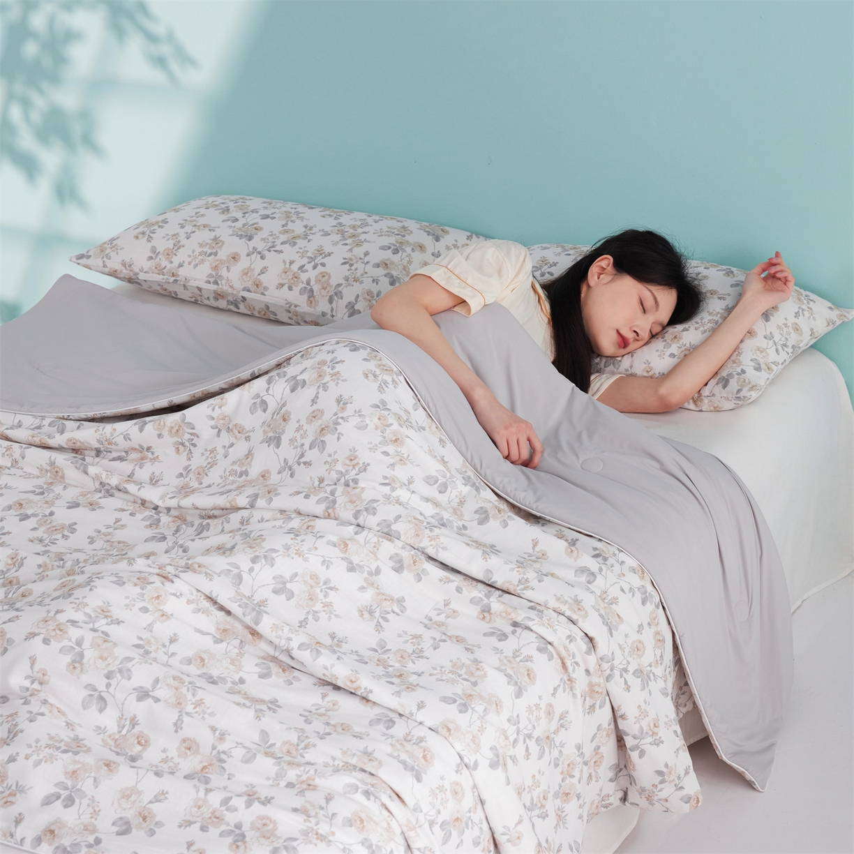 瑞米家居 2026新款A类冰纱双感被夏被夏凉被空调被 恋雨-米