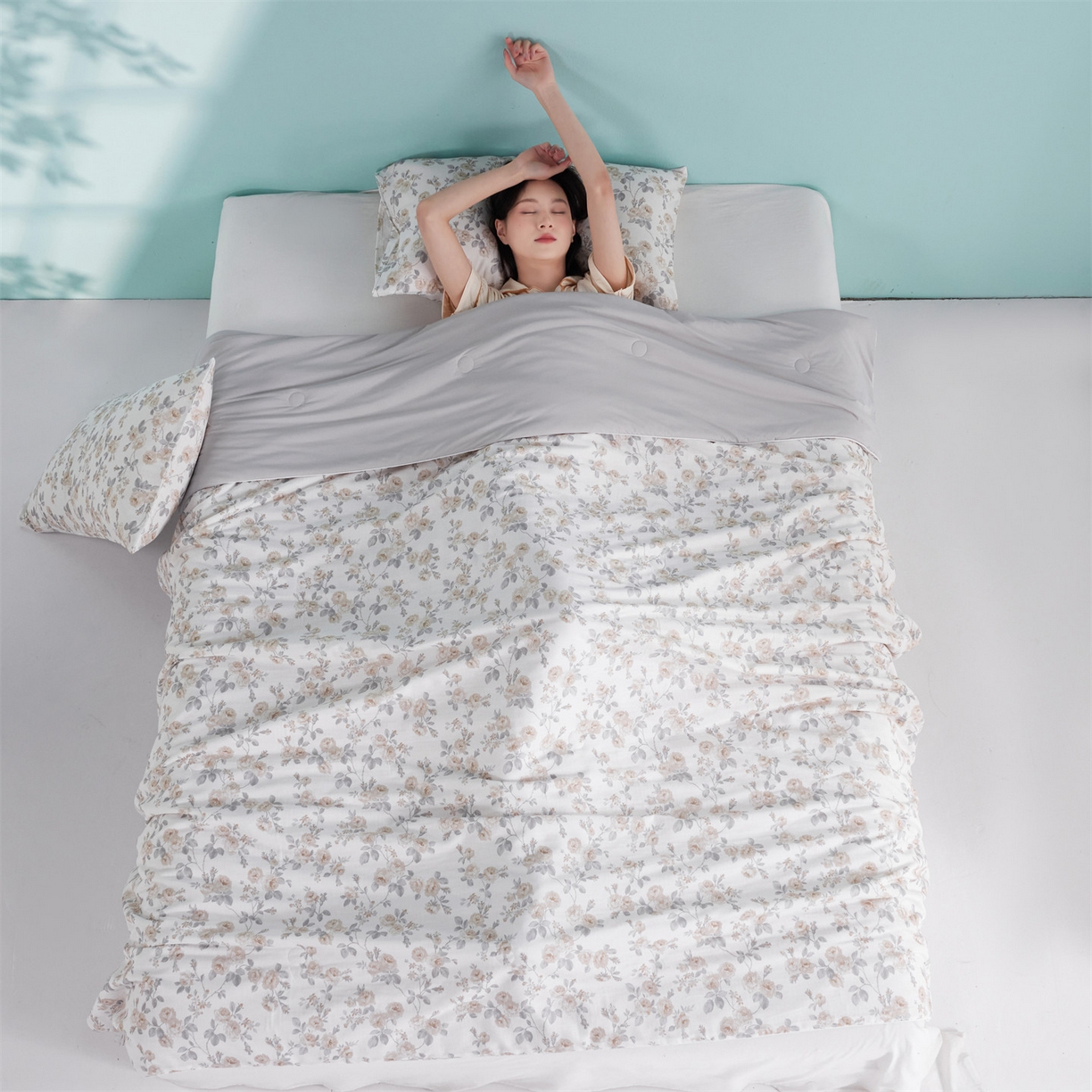 91家纺网 家纺一手货源 找家纺 瑞米家居 2026新款A类冰纱双感被夏被夏凉被空调被 恋雨-米