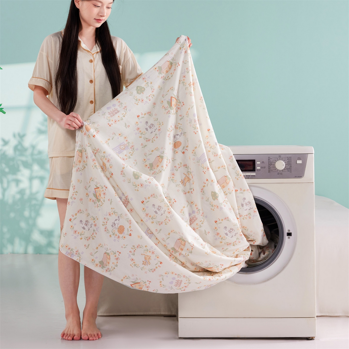 91家纺网 家纺一手货源 找家纺 瑞米家居 2026新款A类冰纱双感被夏被夏凉被空调被 萌宠小猫-米