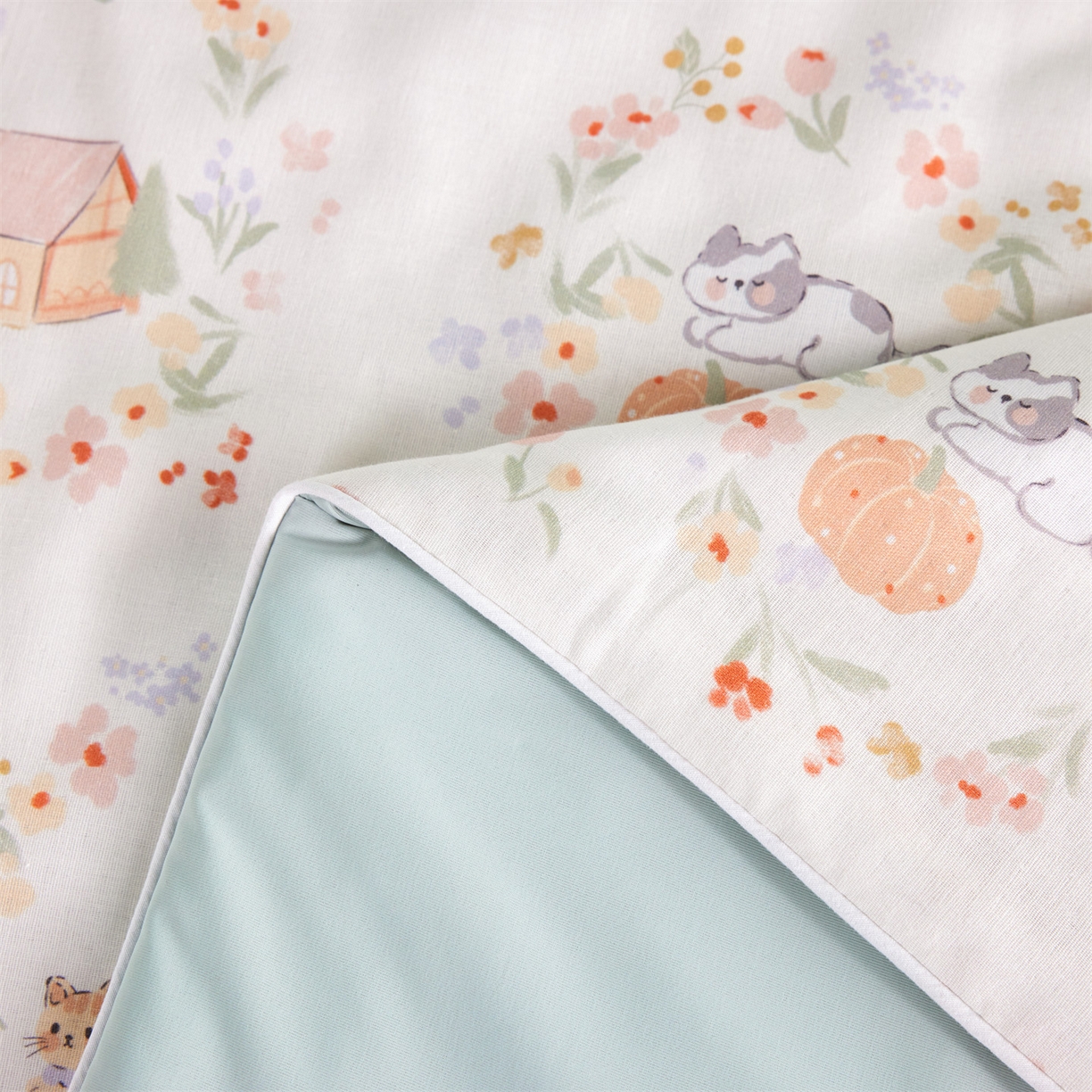 91家纺网 家纺一手货源 找家纺 瑞米家居 2026新款A类冰纱双感被夏被夏凉被空调被 萌宠小猫-米