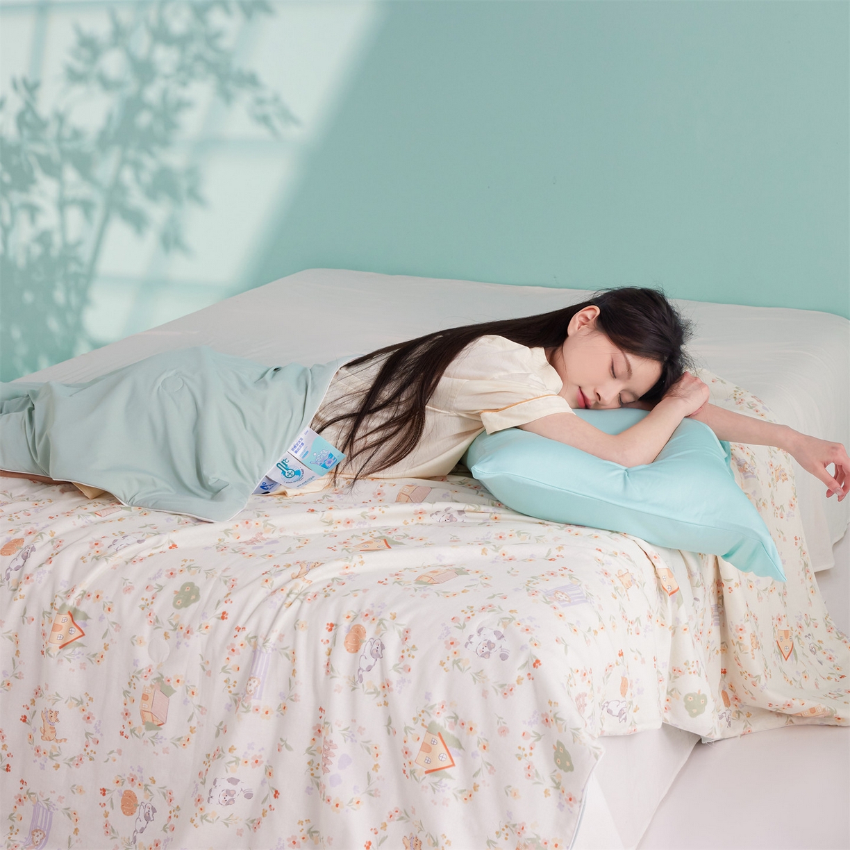 91家纺网 家纺一手货源 找家纺 瑞米家居 2026新款A类冰纱双感被夏被夏凉被空调被 萌宠小猫-米