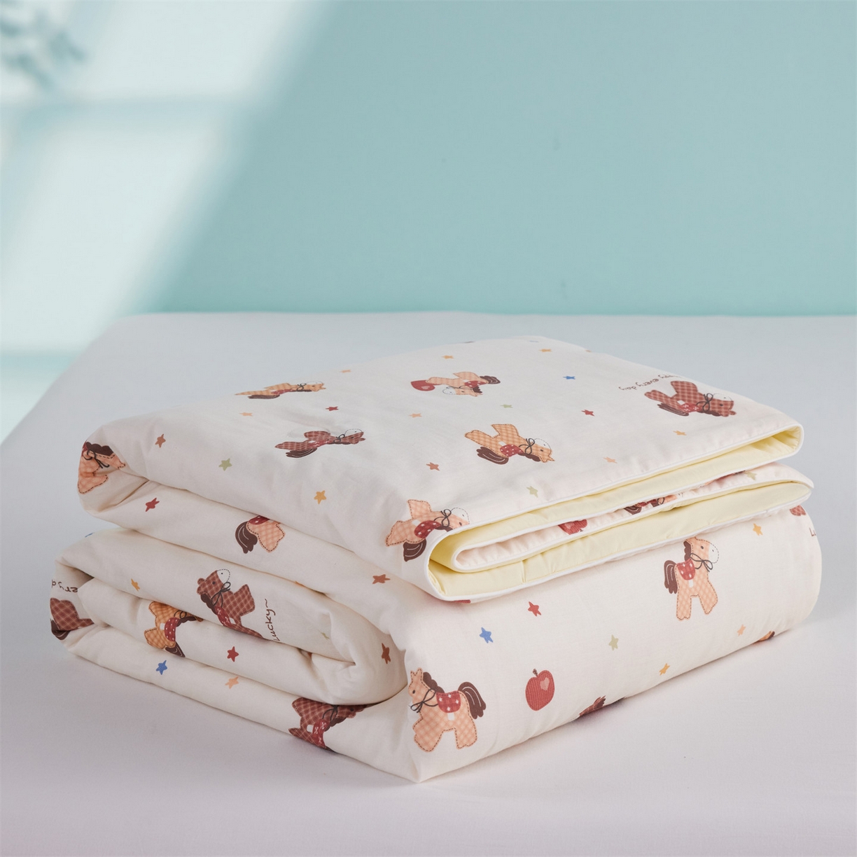 91家纺网 家纺一手货源 找家纺 瑞米家居 2026新款A类冰纱双感被夏被夏凉被空调被 木马-米