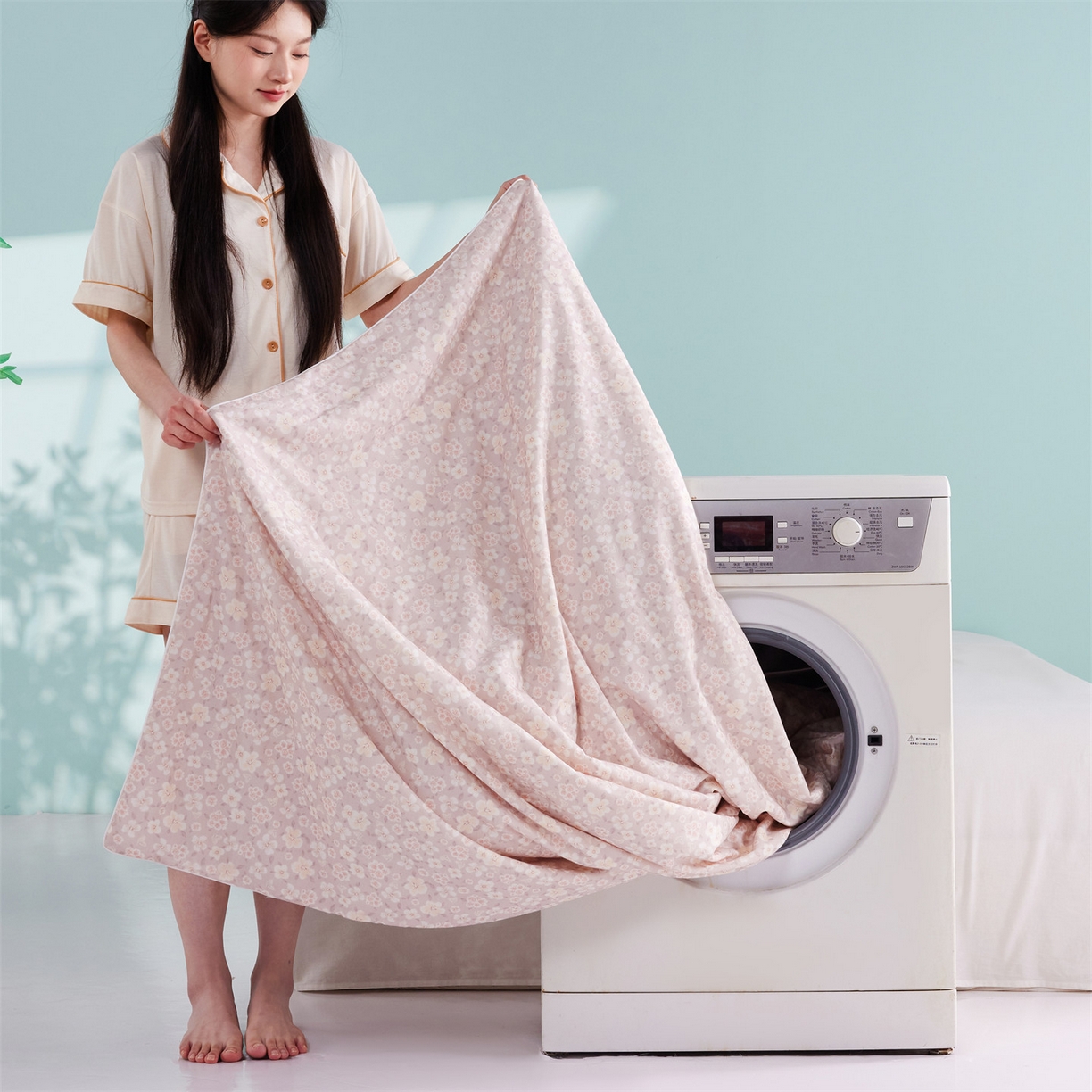 91家纺网 家纺一手货源 找家纺 瑞米家居 2026新款A类冰纱双感被夏被夏凉被空调被 蔷薇-粉