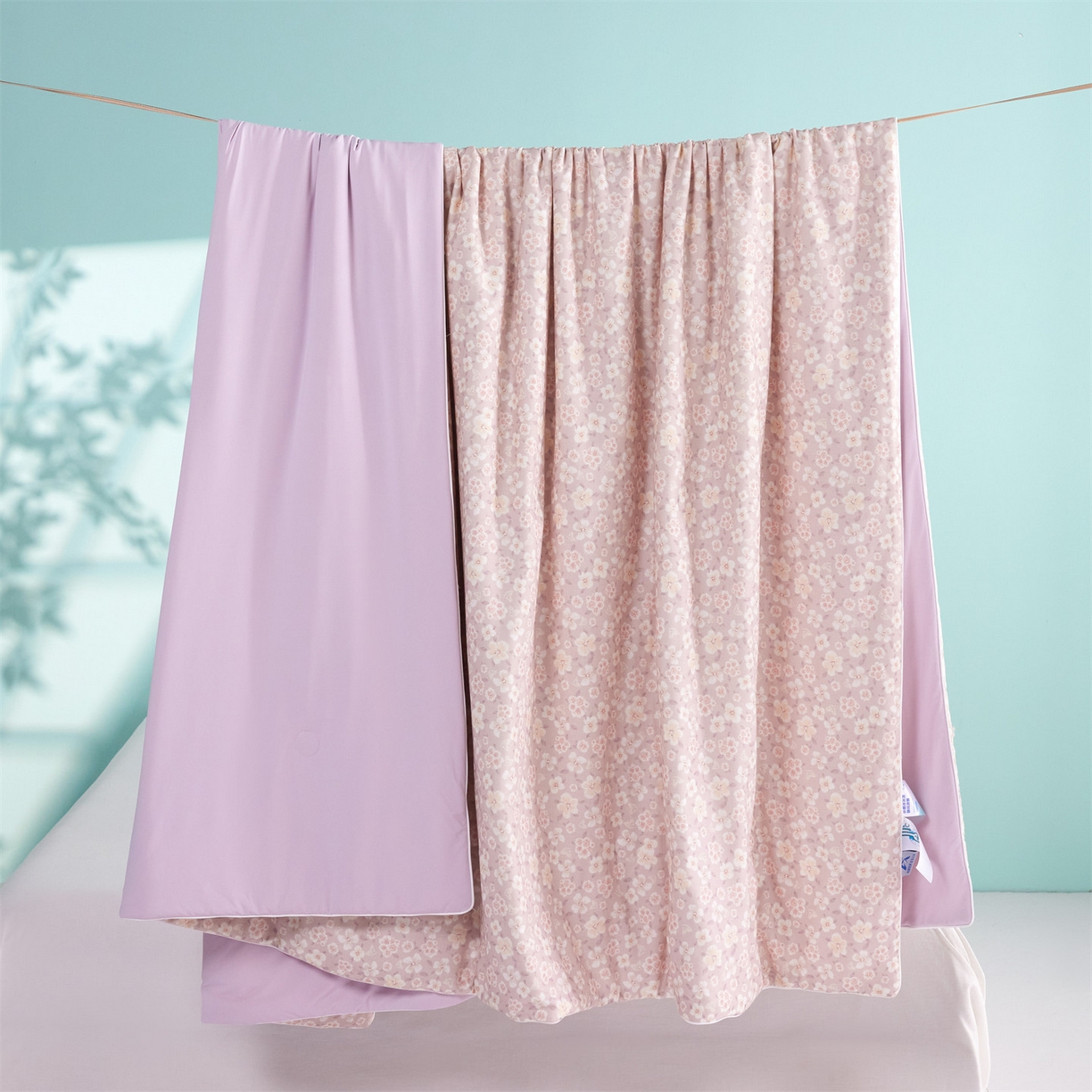 91家纺网 家纺一手货源 找家纺 瑞米家居 2026新款A类冰纱双感被夏被夏凉被空调被 蔷薇-粉