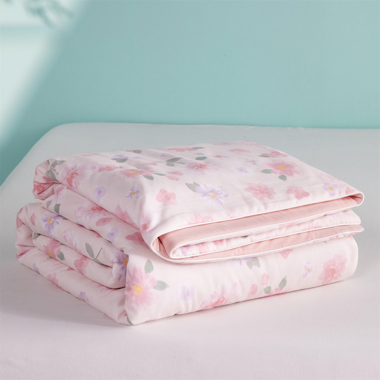 91家纺网 家纺一手货源 找家纺 瑞米家居 2026新款A类冰纱双感被夏被夏凉被空调被 雅致-粉