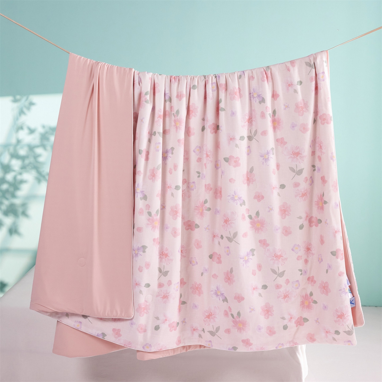 91家纺网 家纺一手货源 找家纺 瑞米家居 2026新款A类冰纱双感被夏被夏凉被空调被 雅致-粉