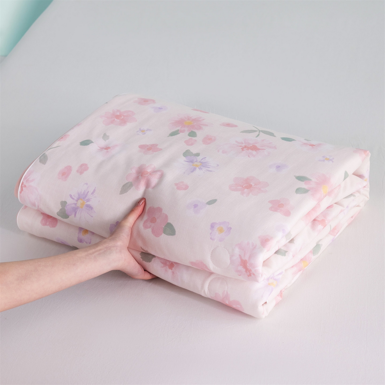 91家纺网 家纺一手货源 找家纺 瑞米家居 2026新款A类冰纱双感被夏被夏凉被空调被 雅致-粉