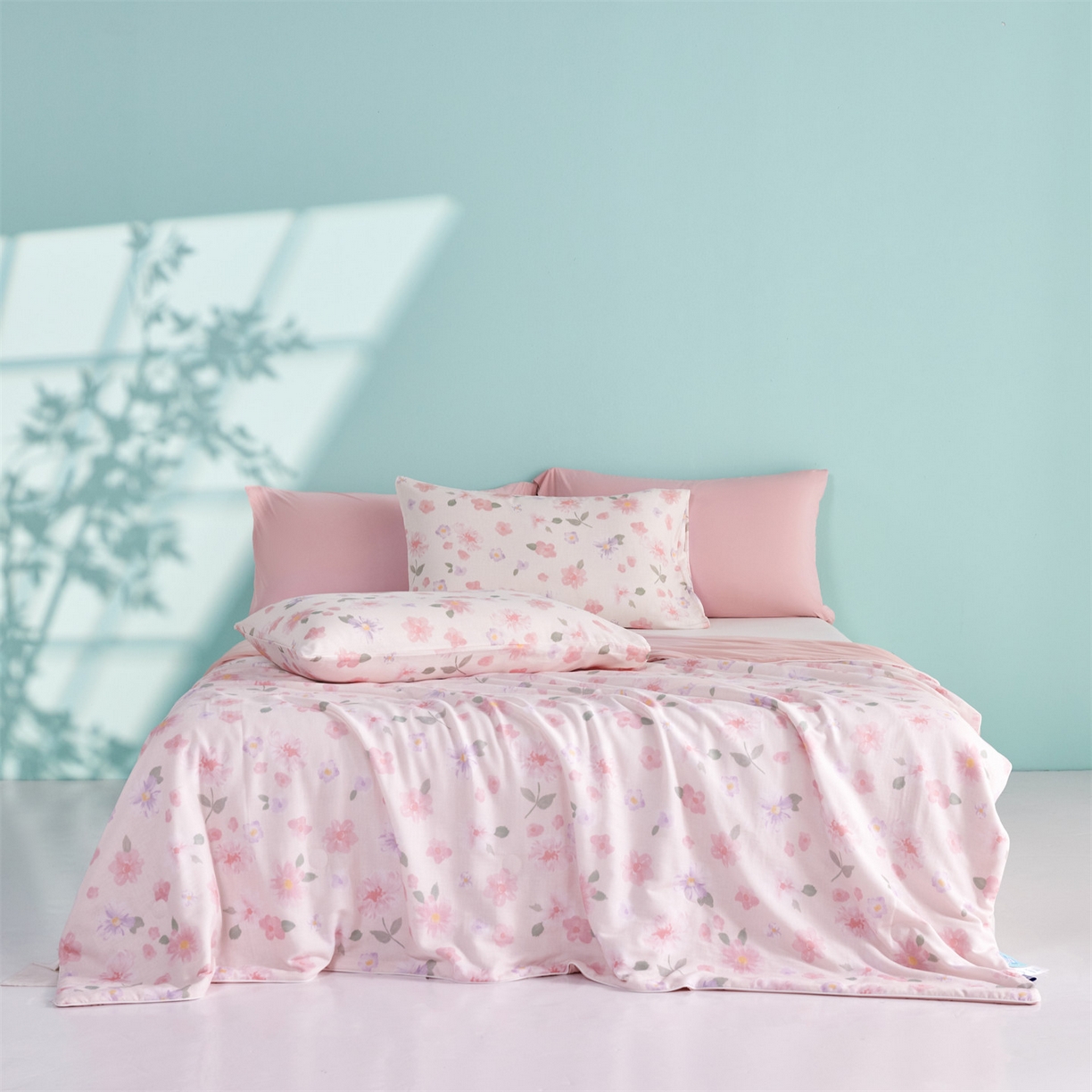 91家纺网 家纺一手货源 找家纺 瑞米家居 2026新款A类冰纱双感被夏被夏凉被空调被 雅致-粉