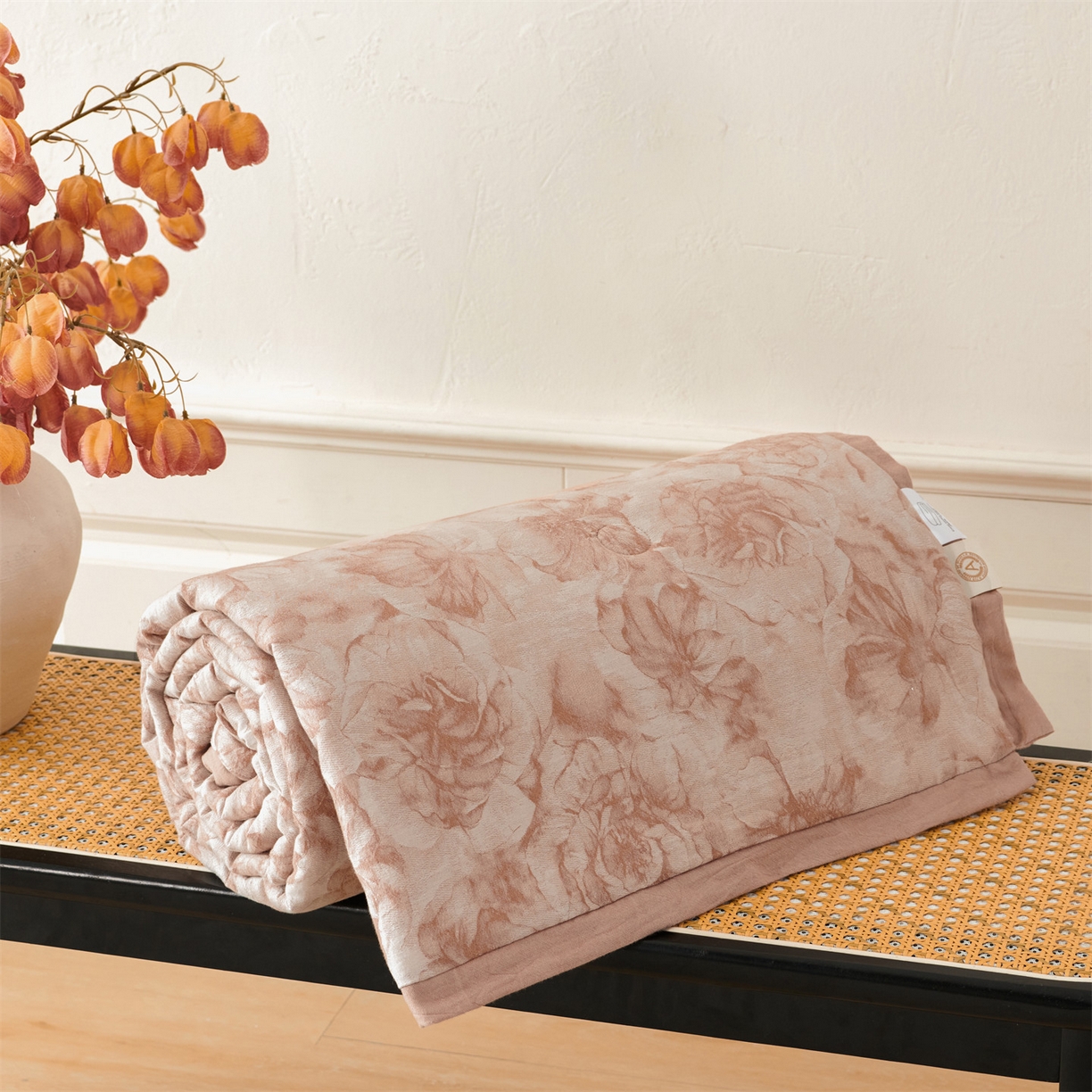 91家纺网 家纺一手货源 找家纺 瑞米家居 2026新款全棉色织花夏被夏凉被空调被 花与月-肉粉