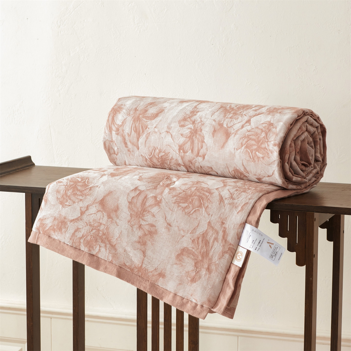 91家纺网 家纺一手货源 找家纺 瑞米家居 2026新款全棉色织花夏被夏凉被空调被 花与月-肉粉