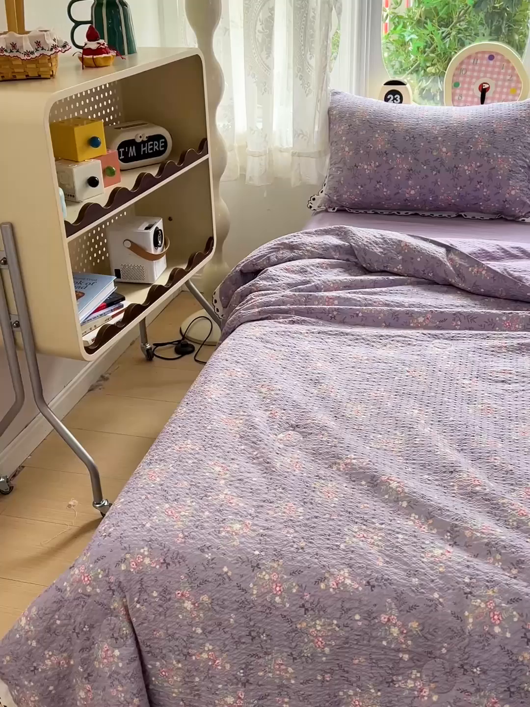 91家纺网 家纺一手货源 找家纺 恒尚居 2026新款A类泡芙纱花边夏被夏凉被空调被四套件 【花间紫】全棉花边