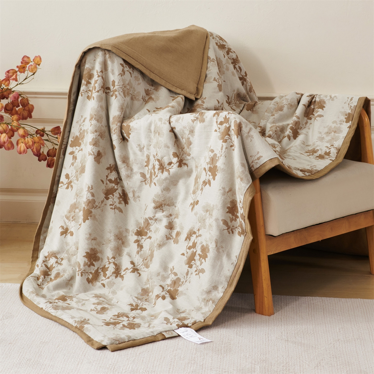 91家纺网 家纺一手货源 找家纺 瑞米家居 2026新款全棉色织花夏被夏凉被空调被 森影-金桂