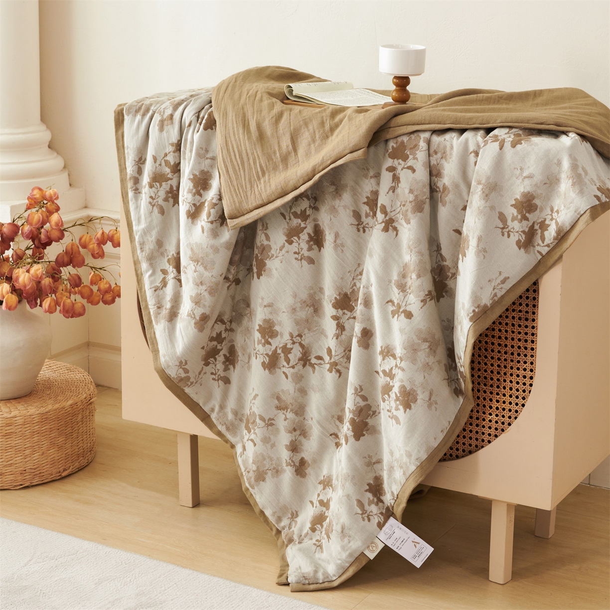 91家纺网 家纺一手货源 找家纺 瑞米家居 2026新款全棉色织花夏被夏凉被空调被 森影-金桂