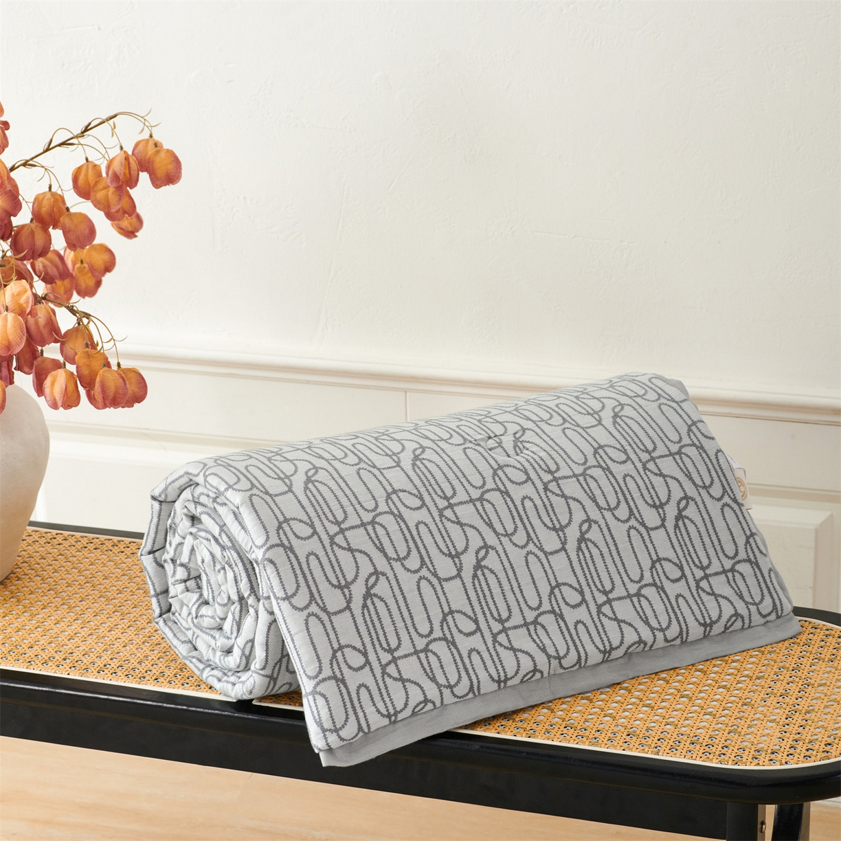 91家纺网 家纺一手货源 找家纺 瑞米家居 2026新款全棉色织花夏被夏凉被空调被 时律-中灰