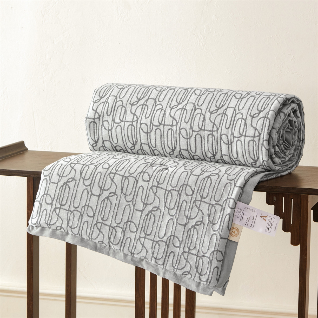 91家纺网 家纺一手货源 找家纺 瑞米家居 2026新款全棉色织花夏被夏凉被空调被 时律-中灰