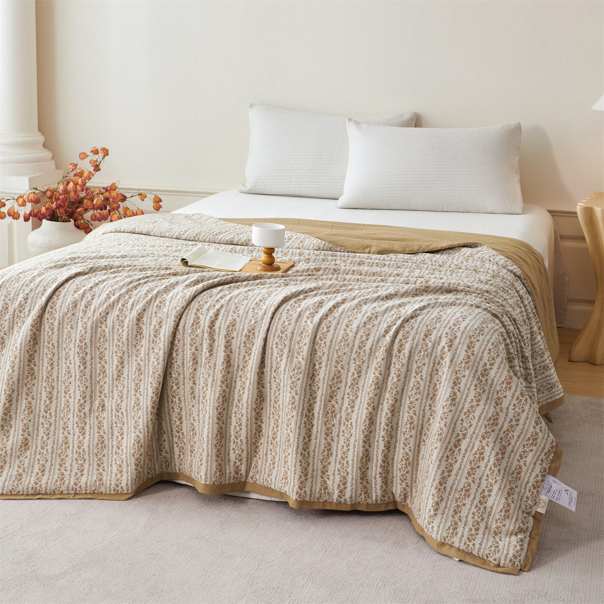 91家纺网 家纺一手货源 找家纺 瑞米家居 2026新款全棉色织花夏被夏凉被空调被 望野-金桂