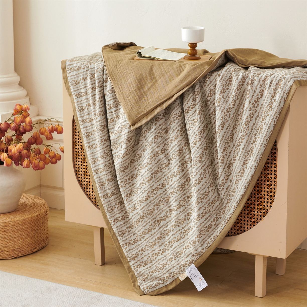 91家纺网 家纺一手货源 找家纺 瑞米家居 2026新款全棉色织花夏被夏凉被空调被 望野-金桂