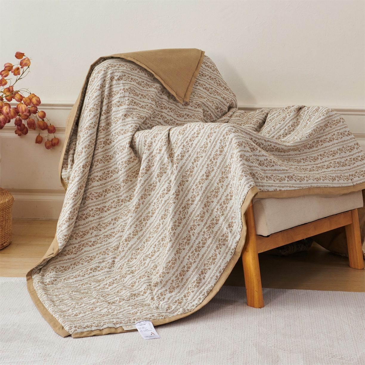 91家纺网 家纺一手货源 找家纺 瑞米家居 2026新款全棉色织花夏被夏凉被空调被 望野-金桂