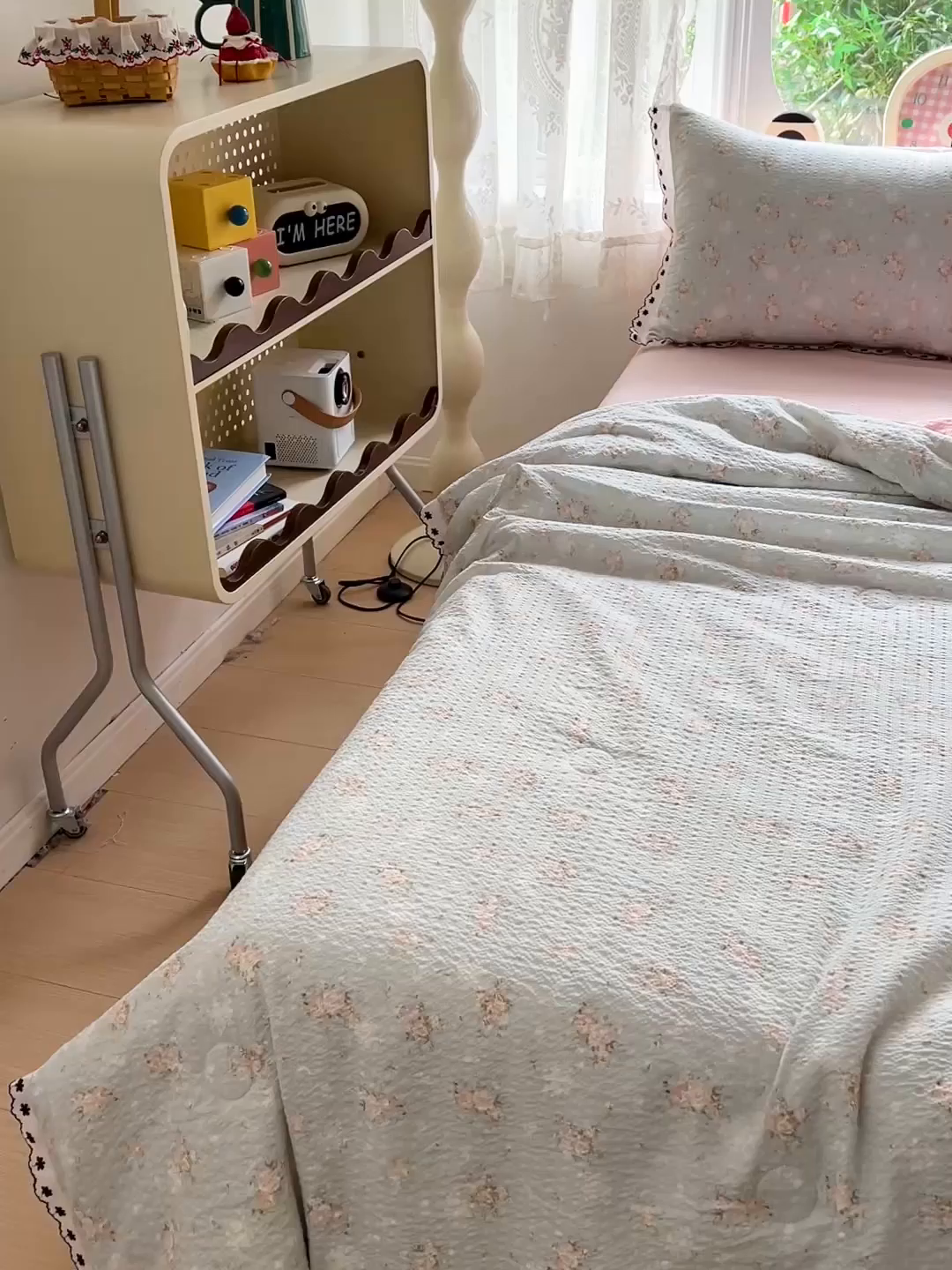 91家纺网 家纺一手货源 找家纺 恒尚居 2026新款A类泡芙纱花边夏被夏凉被空调被四套件 【清新粉玫瑰】全棉花边