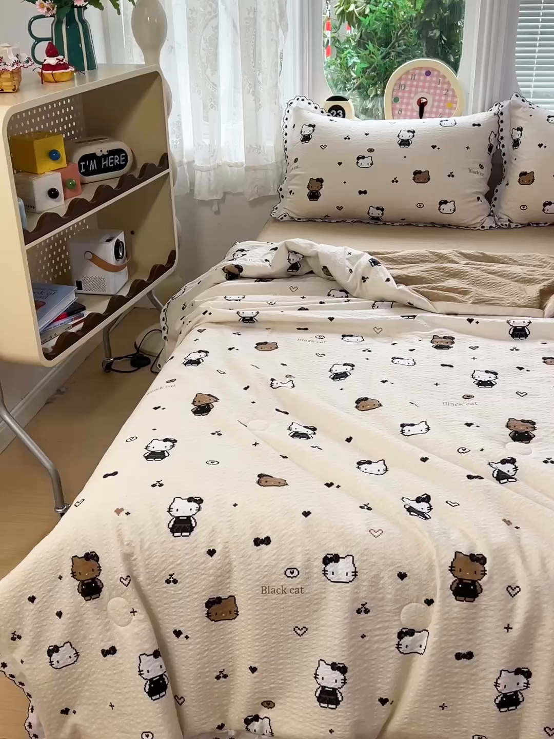 91家纺网 家纺一手货源 找家纺 恒尚居 2026新款A类泡芙纱花边夏被夏凉被空调被四套件 【甜妹小猫】全棉花边