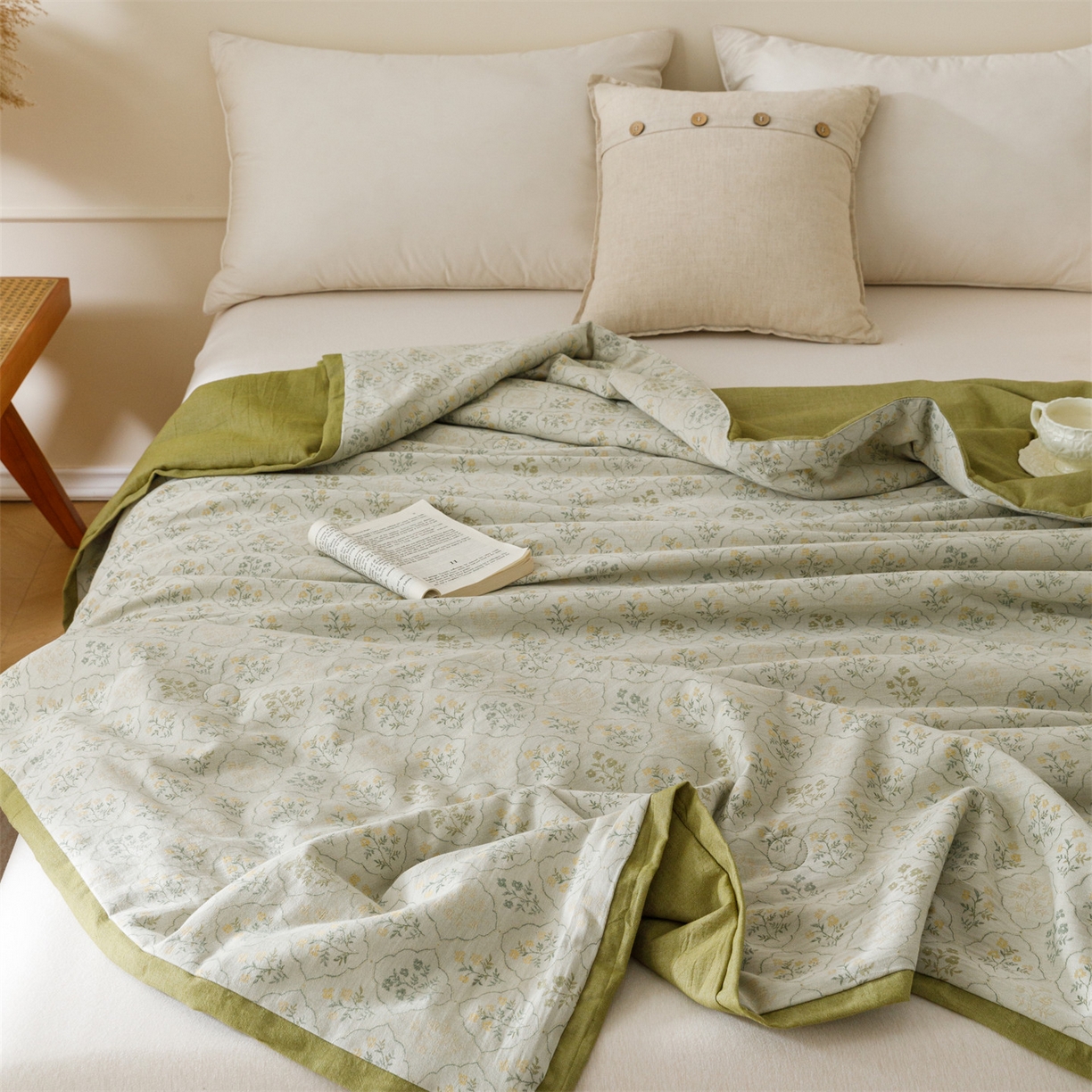 91家纺网 家纺一手货源 找家纺 瑞米家居 2026新款全棉色织花夏被夏凉被空调被 以茉