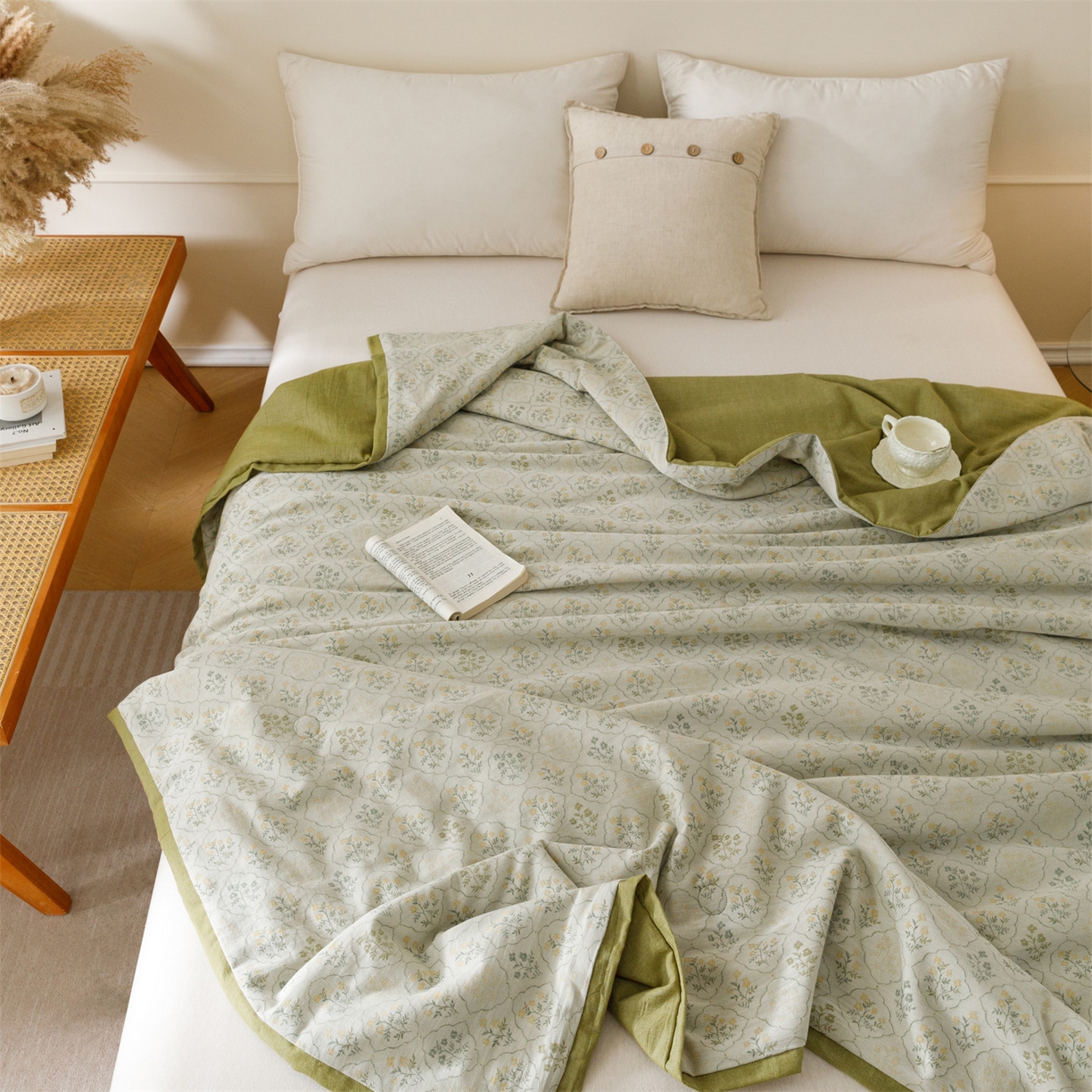 91家纺网 家纺一手货源 找家纺 瑞米家居 2026新款全棉色织花夏被夏凉被空调被 以茉