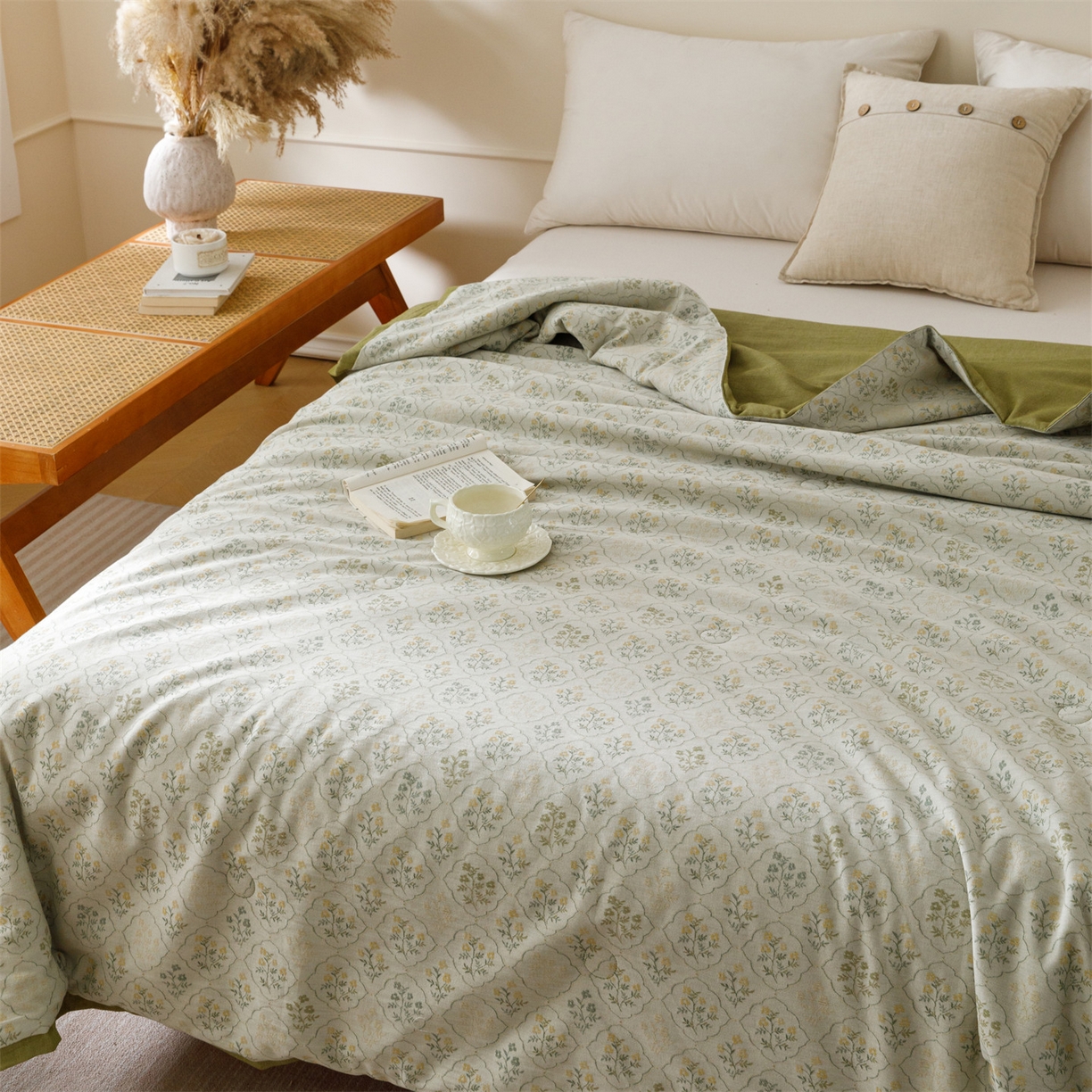 91家纺网 家纺一手货源 找家纺 瑞米家居 2026新款全棉色织花夏被夏凉被空调被 以茉