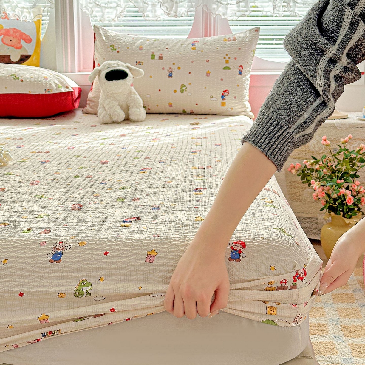 91家纺网 家纺一手货源 找家纺 （总）欧妮家纺 2026新款泡芙棉单床笠-床垫保护套