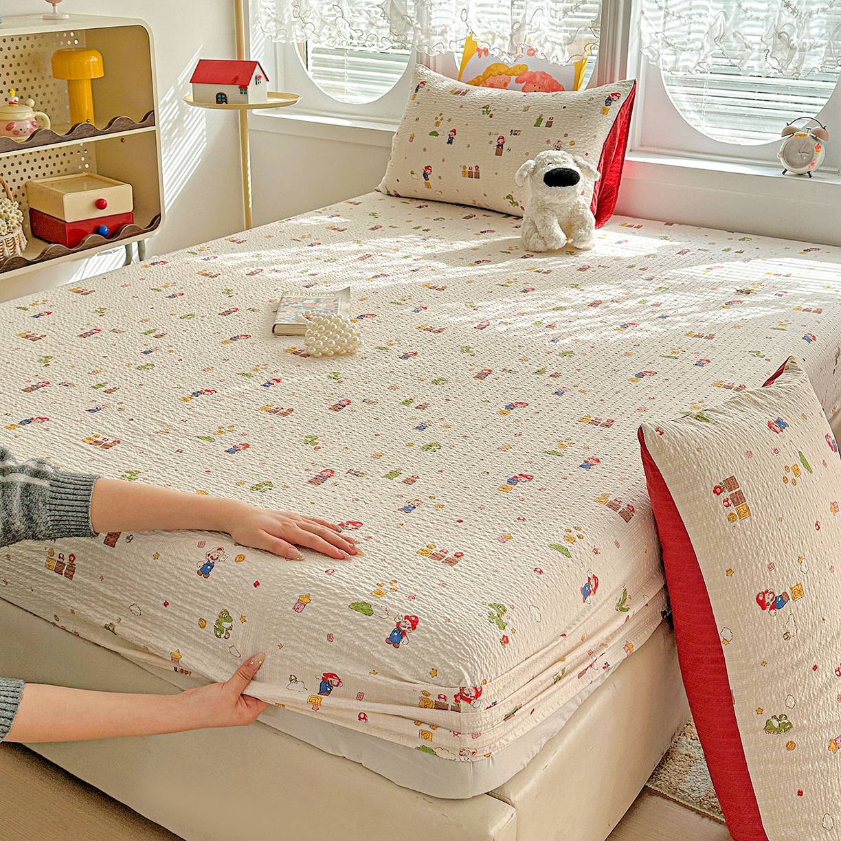 91家纺网 家纺一手货源 找家纺 （总）欧妮家纺 2026新款泡芙棉单床笠-床垫保护套