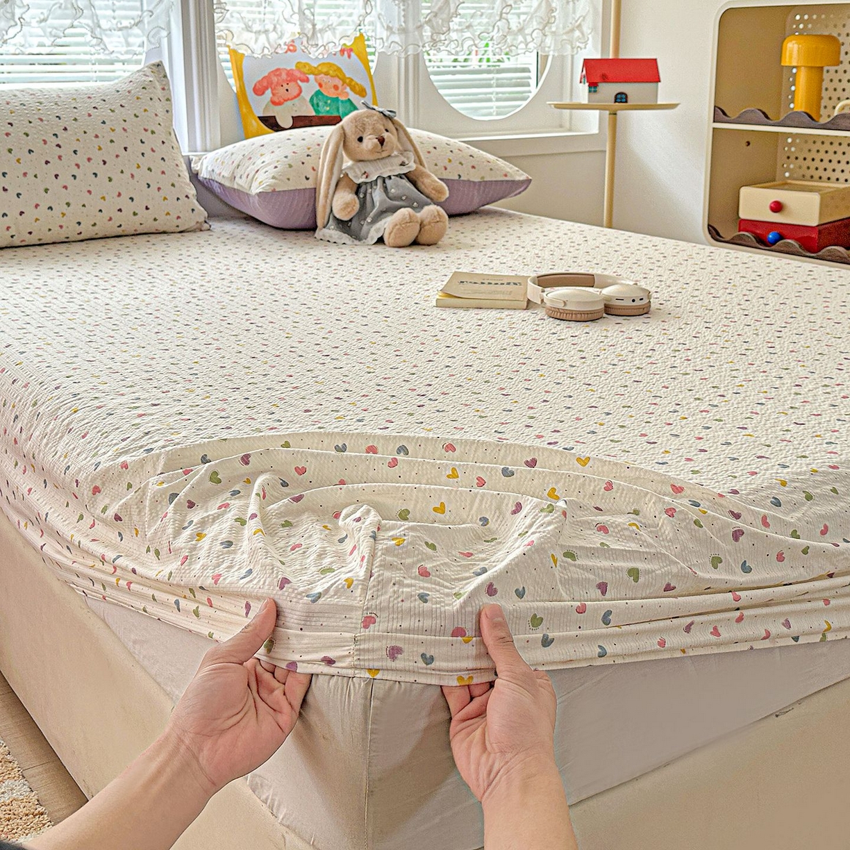 91家纺网 家纺一手货源 找家纺 （总）欧妮家纺 2026新款泡芙棉单床笠-床垫保护套