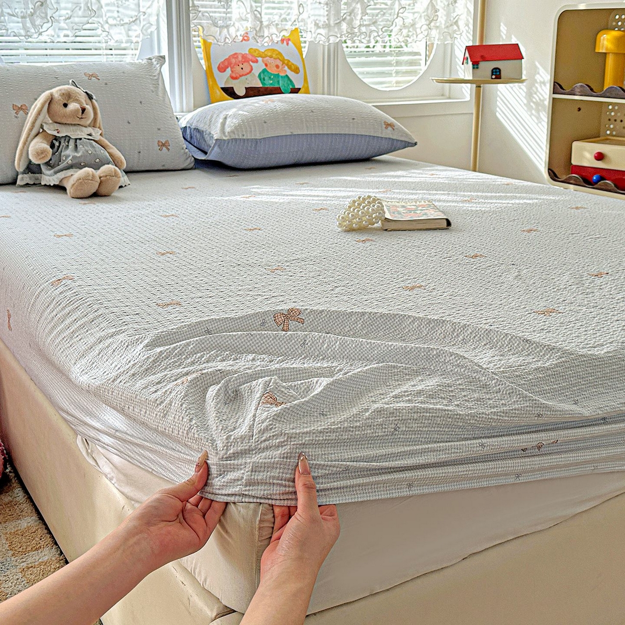 91家纺网 家纺一手货源 找家纺 （总）欧妮家纺 2026新款泡芙棉单床笠-床垫保护套