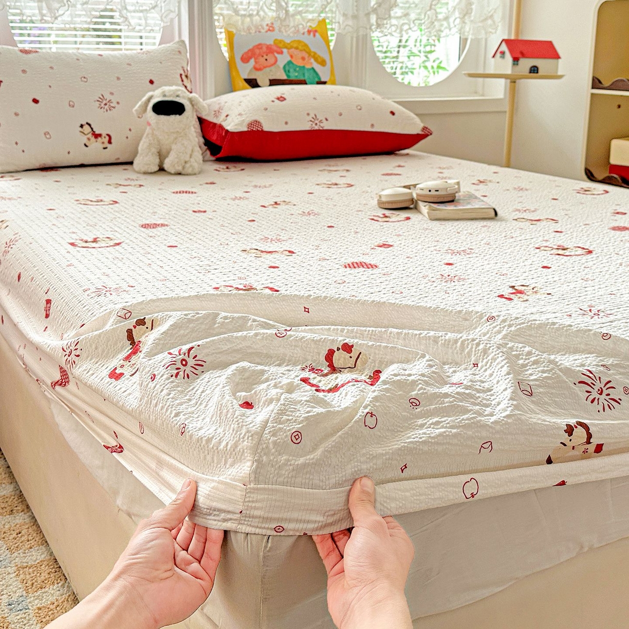 91家纺网 家纺一手货源 找家纺 （总）欧妮家纺 2026新款泡芙棉单床笠-床垫保护套