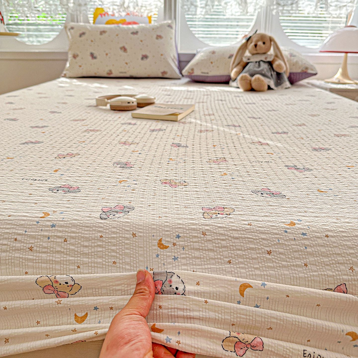 91家纺网 家纺一手货源 找家纺 欧妮家纺 2026新款泡芙棉单床笠-床垫保护套 泡芙-星空