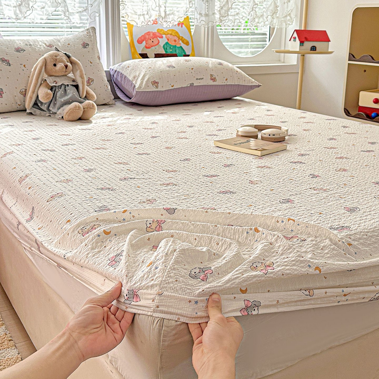 91家纺网 家纺一手货源 找家纺 （总）欧妮家纺 2026新款泡芙棉单床笠-床垫保护套