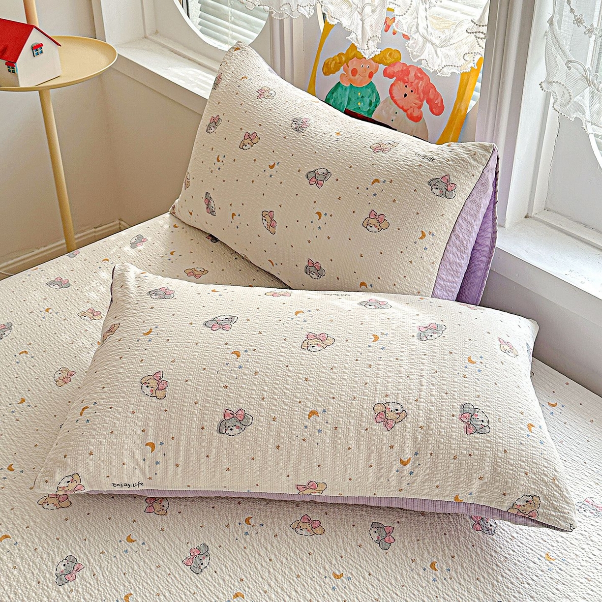 91家纺网 家纺一手货源 找家纺 欧妮家纺 2026新款泡芙棉单床笠-床垫保护套 泡芙-星空