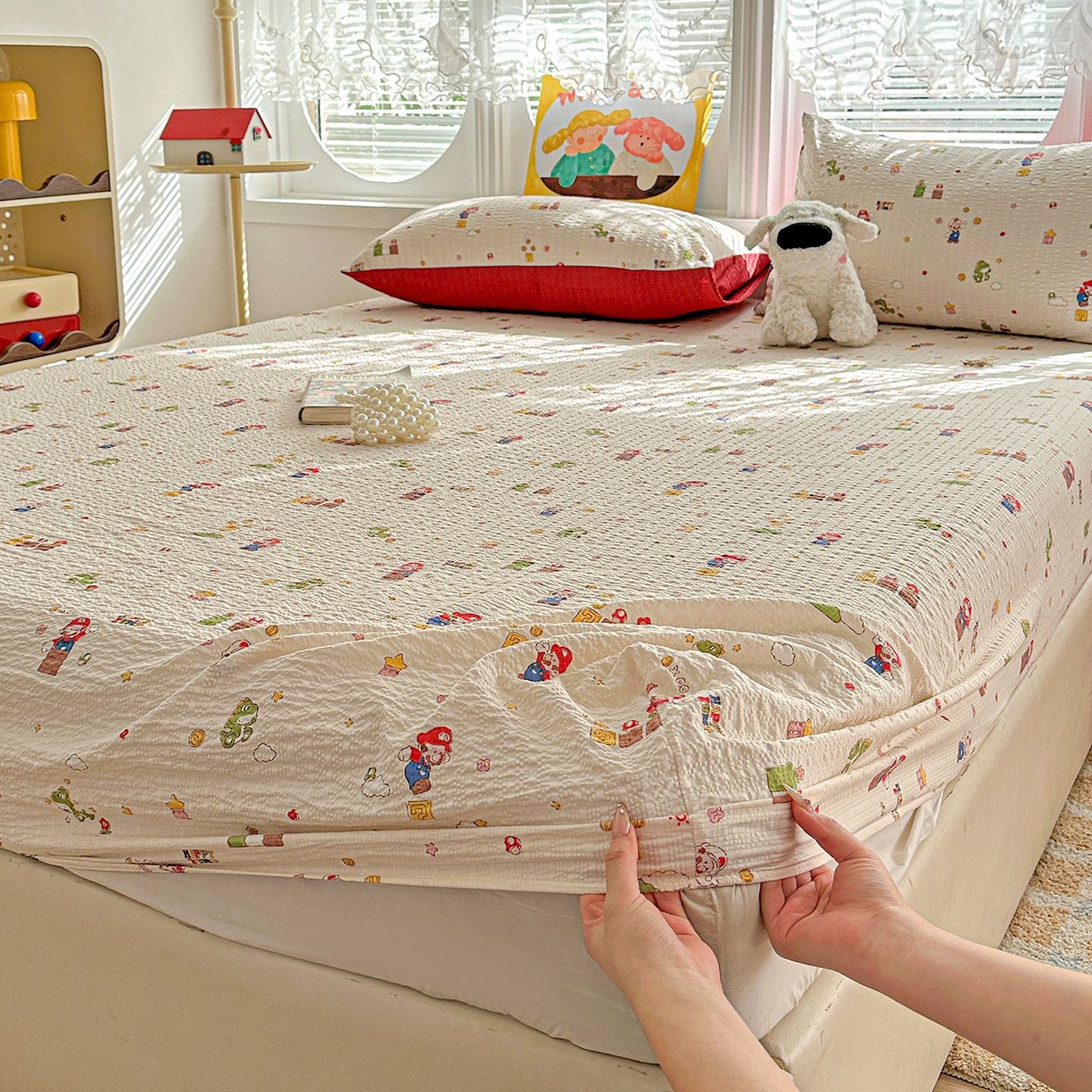 91家纺网 家纺一手货源 找家纺 （总）欧妮家纺 2026新款泡芙棉单床笠-床垫保护套